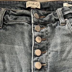 Wonderly Cropped Straight Button Fly Jeans
